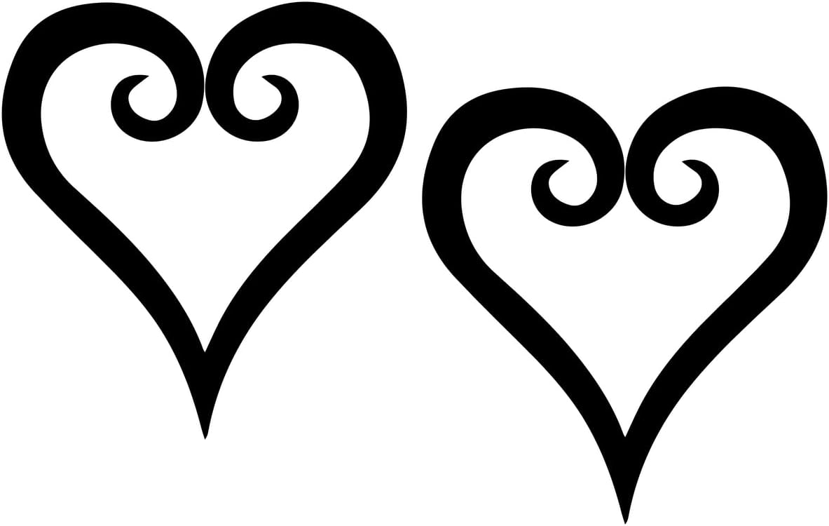 2 Pack - Kingdom Heart | Decal Vinyl Sticker Graphics for Car Truck SUV Van Window Laptop Tumbler| 5" Width by 5.5" Height HOM1205.070M Matte Black