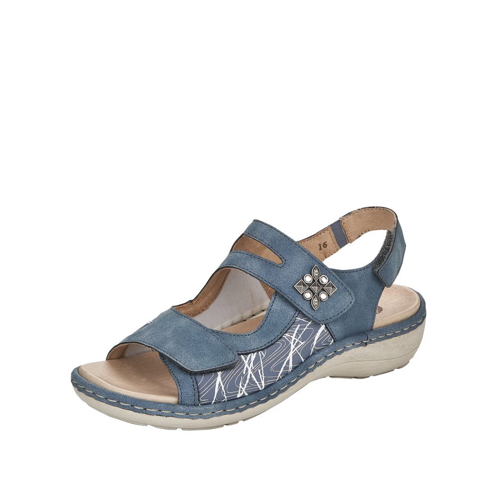 Remonte D7647, Sandal, Adria/lightblue/Hellgrau-Bianco / 16,