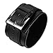 JewelryWe Bijoux Bracelet Homme Manchette Grand Large Punk Rock Cuir Alliage Fantaisie pour Homme Couleur Noir Longueur Chaîne 11" avec Sac Cadeau