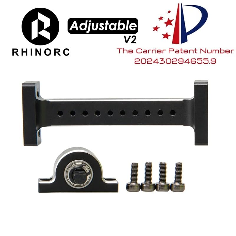 RhinoRC Hanger Beam,RC Holder Bridge,Metal Extend Driveshaft Axle for 1/10 Axial SCX10 Crawler Trucks Bridge Device Upgrade Parts(Adjustable V2)