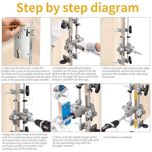 Türschloss-Einsteck-Set, 18 mm, 22 mm, 25 mm, Wartungsset, Holzbearbeitung, Lochsägenöffner, 18 mm, 22 mm, 25 mm, für Holztürschloss, Installationsset, Vorrichtung