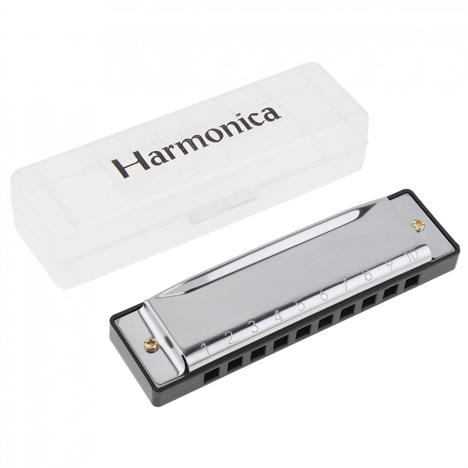 Srebrny 10 Otworów Harmonijka Instrument Muzyczny Organy Ustne Ze Stali Nierdzewnej Dla Dzieci Harmonijka Dla Początkujących