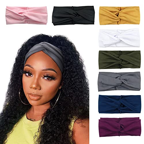 DRESHOW 8 Piezas Diadema para Mujer Diadema Boho Criss Cross Cabeza Anchas Cabello Turbante Banda Accesorio Pelo para Mujer Niñas