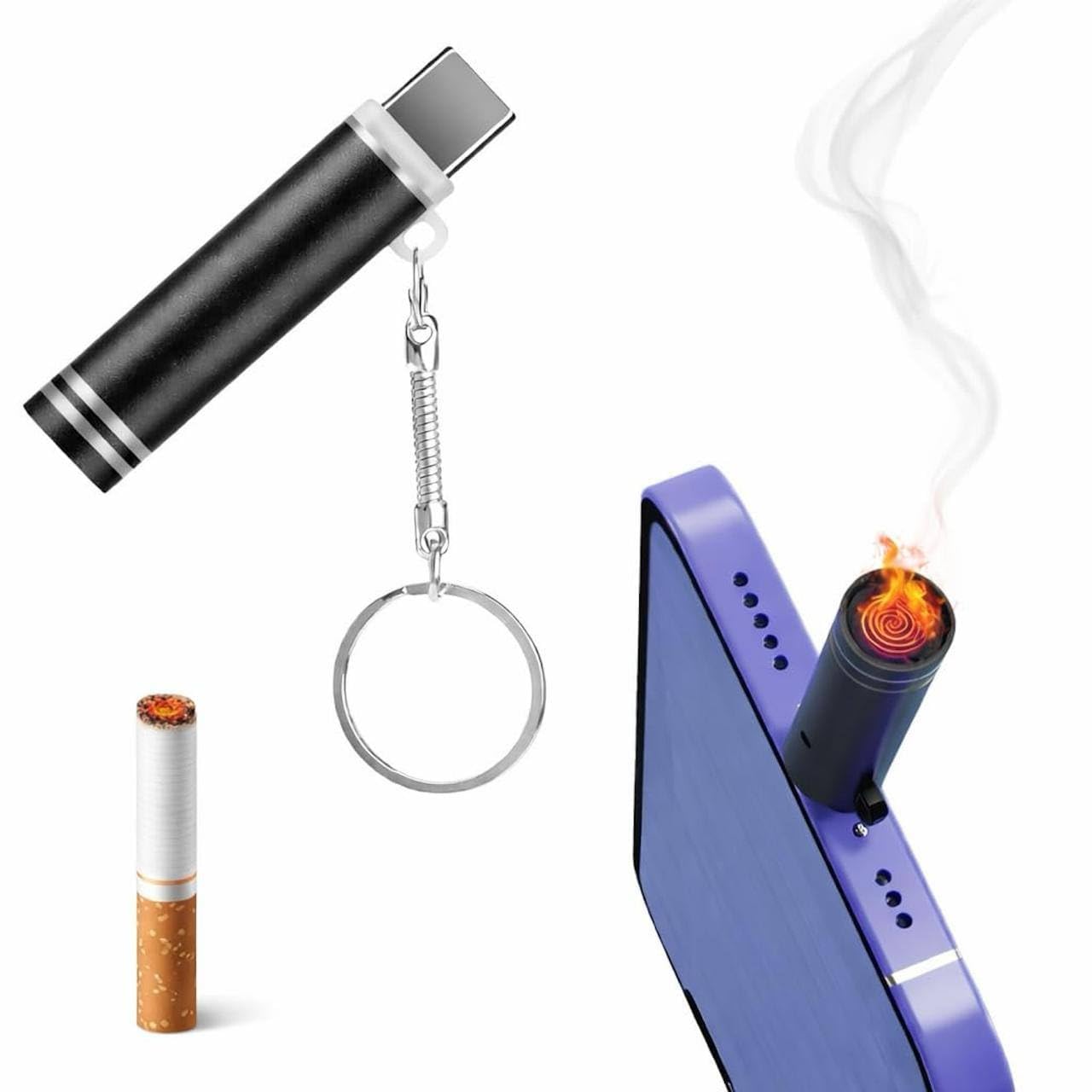 USB C Rechargeable Electric Lighter Windproof Flameless Arc | Type C Pocket Lighter Portable Mini Lighter for Indoor Outdoor Use Men Father Gift-image-8