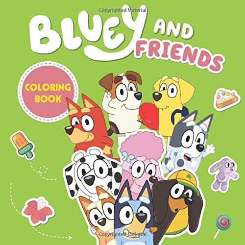 Buy Bluey and Friends Coloring Book Bluey Bingo Bandit Chilli Muffin Heeler Socks Chloe Lucky