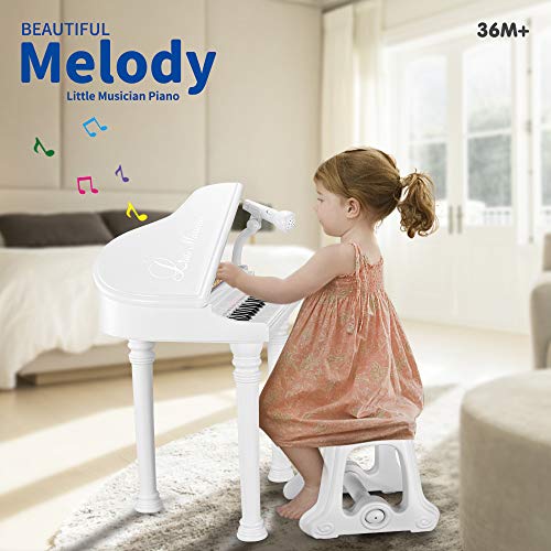 BAOLI Electronic Organ Musical Instrument Toy Set 31 Keys White Piano Play Toy
