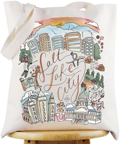 G2TUP Salt Lake City Utah Travel Tote Bag Salt Lake City Souvenir Gift Salt Lake City Landmarks Shoulder Bag Salt Lake Merch (Salt Lake City TG)