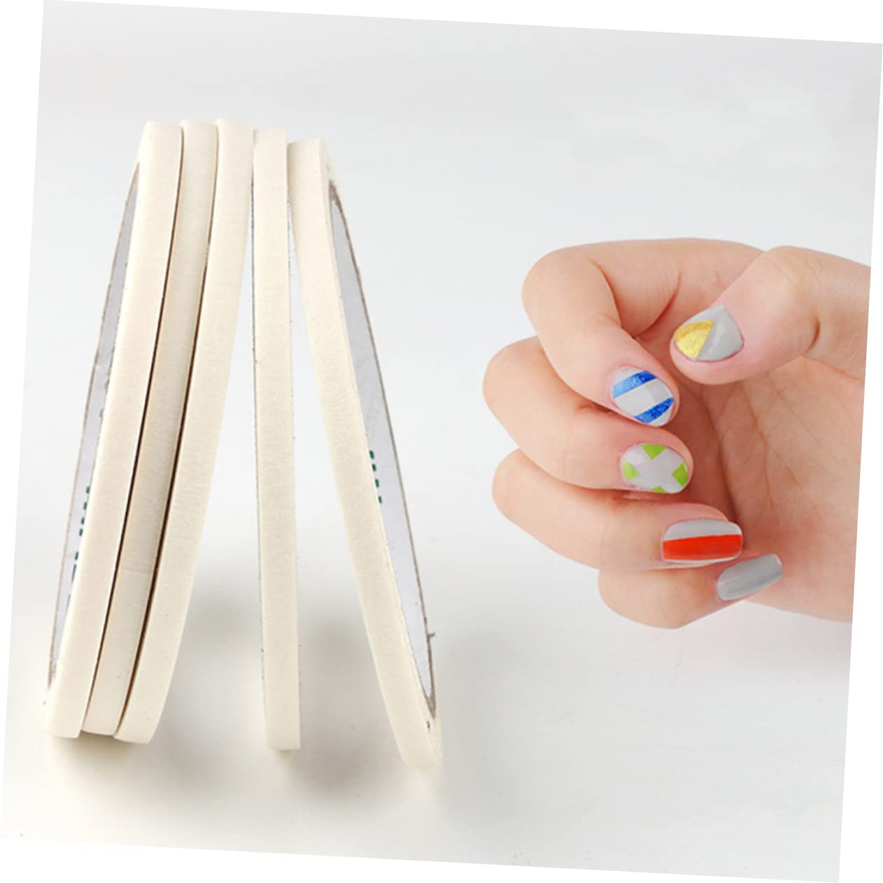 Healeved 18rollos Cinta Adhesiva Para Arte De Uñas De Cinta De Enmascarar Para Salones y Uso Casa Para Separar Esmalte De Uñas No Tóxica Ácido