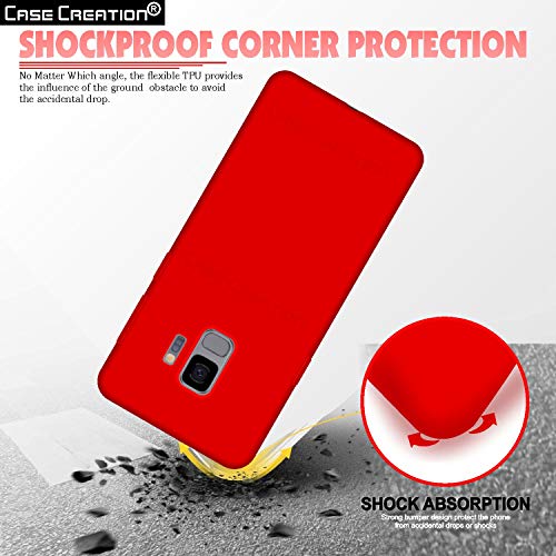 Image of Case Creation Luxurious OG Series for Samsung S9 Case Cover,Anti-Dirty Slim Case Frosted Matte Cute Candy TPU Raised Bezel (Splash of Color) Back Cover for Samsung Galaxy S9 -Wine Red