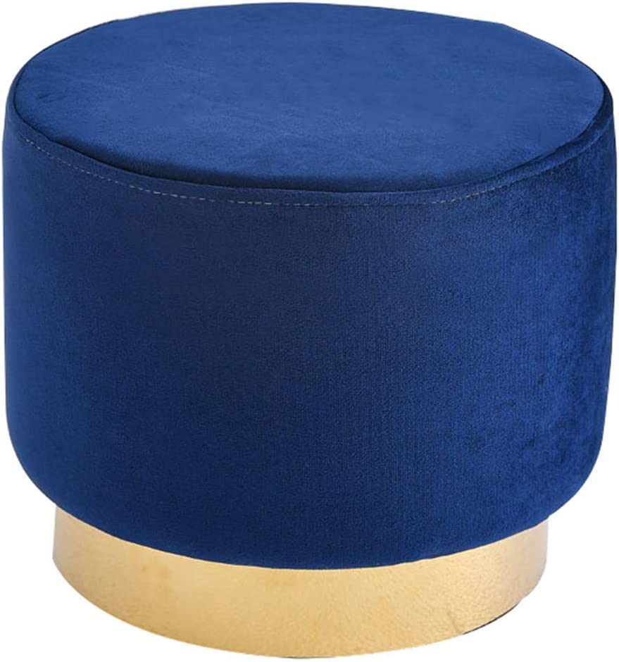 Pouf de salon vintage en velours bleu pour sublimer votre coin coiffeuse