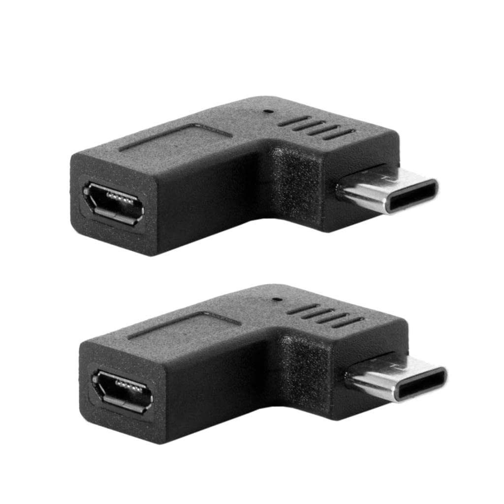 Type C to Micro-USB Adapter 2 Pack 90 Degree Type-C Female to Micro-USB Male Right & Left Angle Adapter (Type C to Mic R & L) | Authentic Collector's Piece | Rare Collectible |-image-30