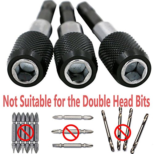 Yakamoz Pack of 3 Pieces 1/4 Inch Hex Shank Magnetic Extension Chuck Adapter Quick Release Bar Socket Screwdriver Bit Holder
