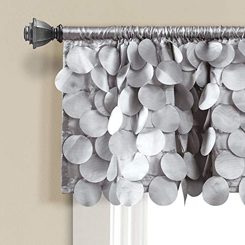Lush Decor Lush Décor, Light Gray Gigi Valance Textured Window Kitchen Curtain (Single), 70" W X 14" L #TOP1