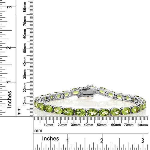 Gem Stone King SRJ-JB00486-PER-WHITE Green Peridot Tennis Bracelet thumb #4