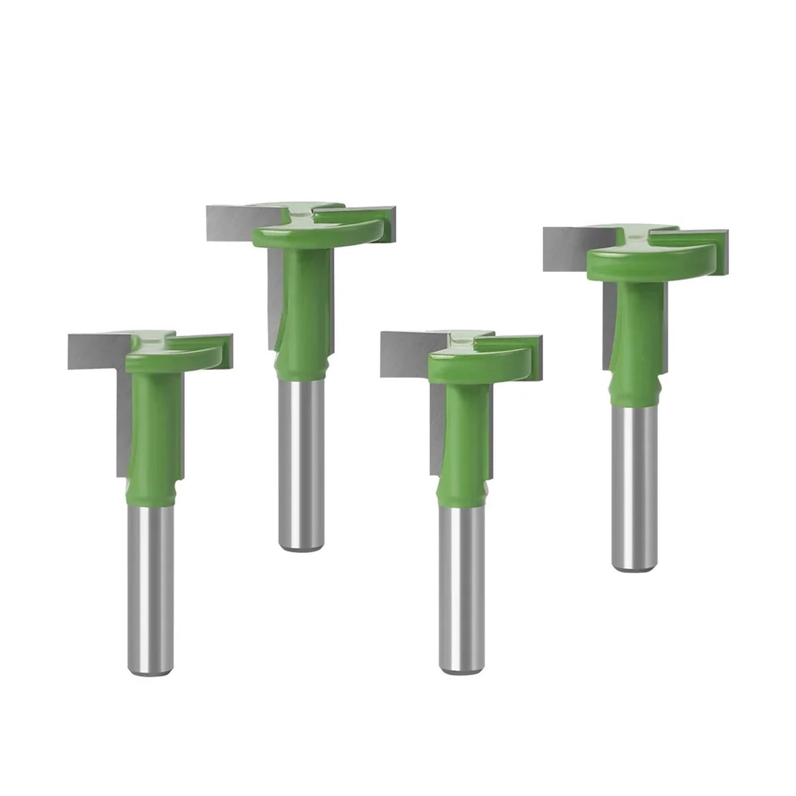 1/4 szt. 8mm chwyt t-slot zestaw frezów do rowków-szerokość rowka szyn szufladowych złącza drewniane frez szczelin z węglików spiekanych(4PCS ZBTXDL8mm shank)