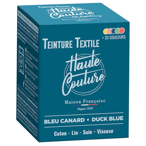 Haute Couture - Teinture Textile Bleu Canard - 350g Tout-en-un - Prêt à l'emploi pour Vêtements et Tissus