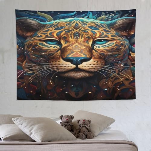 Tenture léopard 150x200 textile léger lavable pour grand mur