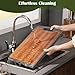 Titanium Cutting Board Double Sided, 15” Wood Cutting Board for kitchen, GR1 Titanium & Ebony Large Chopping Board for meat with Juice Groove for Meat & Veggies