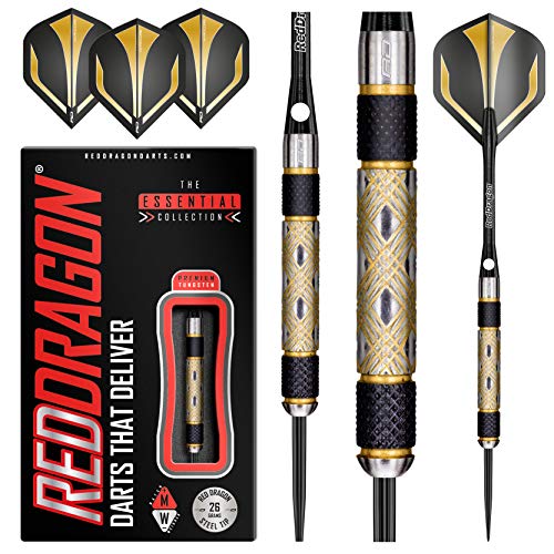 RED DRAGON Golden Eye 26g Tungsten Darts Set with Flights and Stems