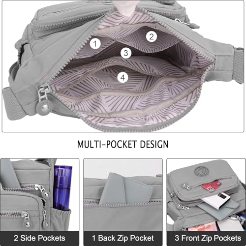 Bolso cruzado casual múltiple bolsillos para mujer miniatura 6