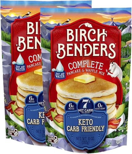 Birch Benders Keto Pancake and Waffle Mix, 10 oz (Pack of 2)