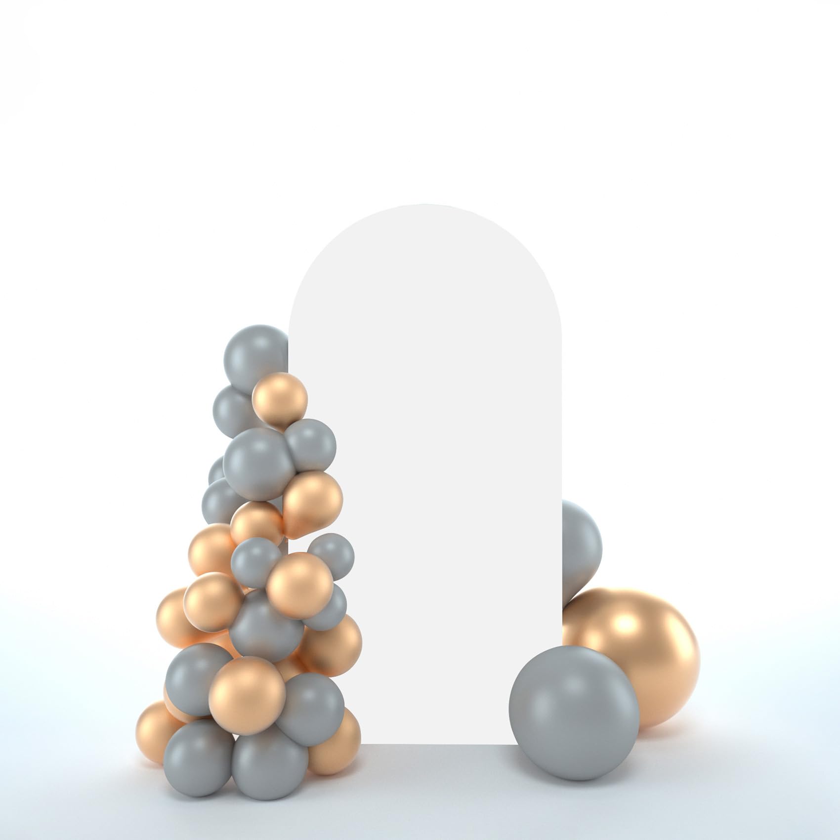 bricia Wedding Arch Backdrop Stand Cover, 5FT Double Sided Stretchy Arch Cover Fitted Wedding Birthday Party Banquet Decoration (White 60''Lx25.2''W)