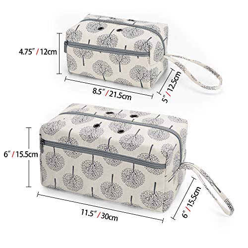 Luxja Yarn Storage Bag, Carrying Knitting Bag For Yarn Skeins, Crochet Hooks, Knitting Needles (Up To 10 Inches) And Other Small Accessories (Large, Trees) #TOP5