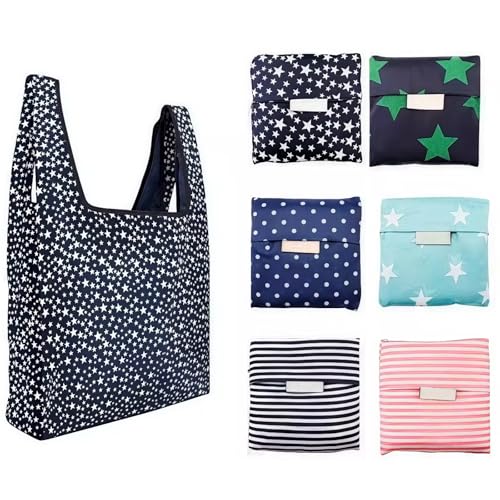 Aissmmeio Fabric Handbag Shopping Bag Washable Foldable Reusable Recyclable Stylish