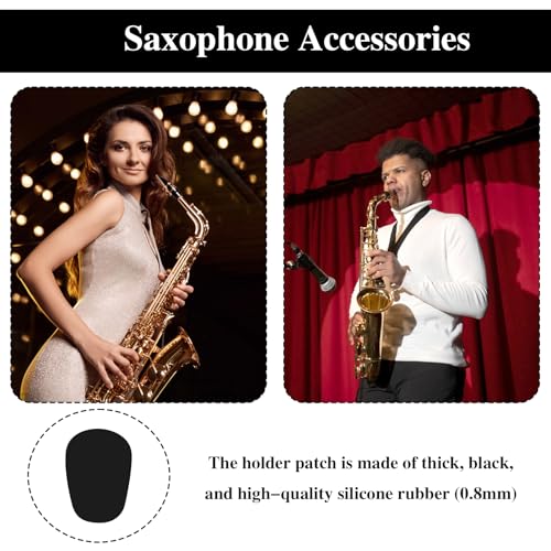Heclia Alto Saxophone Mouthpiece Pads 80 PCS 0.8 mm Saxophone and Clarinet Mouthpiece Cushion Sticky Mouthpieces Patches for Beginners Musicians Oval Sillicone Sax Mouthpieces Accessories