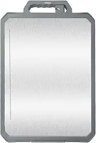 Tabua de Corte Grande, Tabua de Carne Inox Para Cozinha,Dupla Face Aço Inoxidável e PP Tábuas de Cortar,Afiador Integrado, Canaletas Antirrespingo,Frutas e Vegetais com Higiênica(43.8 * 30 * 2.6cm)