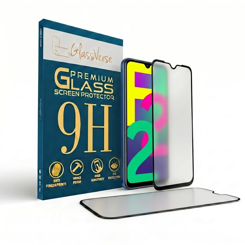 Image of GlassVerse Matte Tempered Glass for Samsung Galaxy F22 4G | Anti Glare, Smooth Touch Screen Protector, 9H Hardness, Edge to Edge, Case Friendly, Hassle-less Installation Kit Included. (Pack of 2)