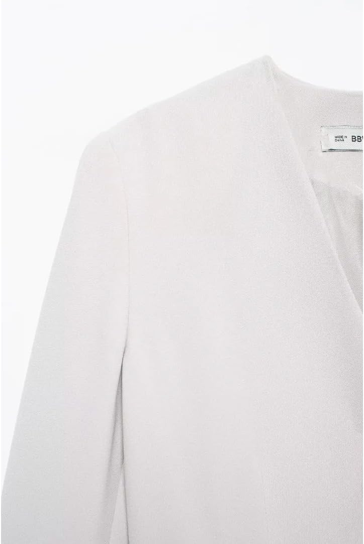 Women's Solid Blazer with Belt, V-Neck Long Sleeve Casual Blazer, Chic Lady Office to Street Style Jacket