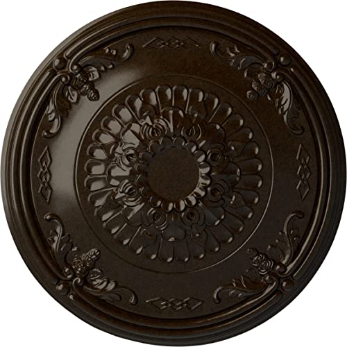 Ekena Millwork CM27ATBZS - 26 1/4"OD x 3 1/4"P Athens Ceiling Medallion (Fits Canopies up to 3 5/8") - Ceiling Medallion, Bronze