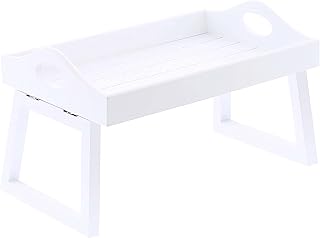 AAMEN White Small Wooden Sofa Arm Tray Foldable Arms, Living Room Furniture, Sofa Tray for Coffee/Remote holder, Grey Sofa Drinks Tray, Wooden Sofa Couch Armrest Clip-On Table, (L30 x W20 x H18.5cm)