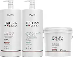 Kit Itallian Color Profissional - Shampoo 2.5L + Condicionador 2.5L + Máscara Hidratação 2kg - Proteção e Economia Salon