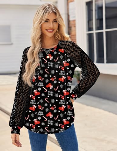 Image of HOTOUCH Women's Lace Long Sleeve Spring Dressy Casual Business Work Trendy Shirts