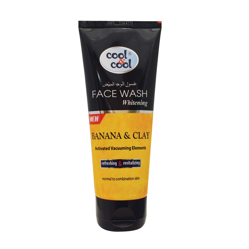 Cool & Cool Acne Brightening Banana and Clay Face Wash for Men 30 ML - Banana & Kaolin Clay, Refreshing & Revitalizing, for Normal to Combination Skin