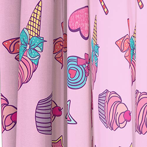 Jay Franco Nickelodeon Jojo Siwa Dream Believe 63 Inch Drapes 4 Piece Set - Beautiful Room Decor & Easy Set Up - Window Curtains Include 2 Panels & 2 Tiebacks (Official Nickelodeon Product) #TOP5