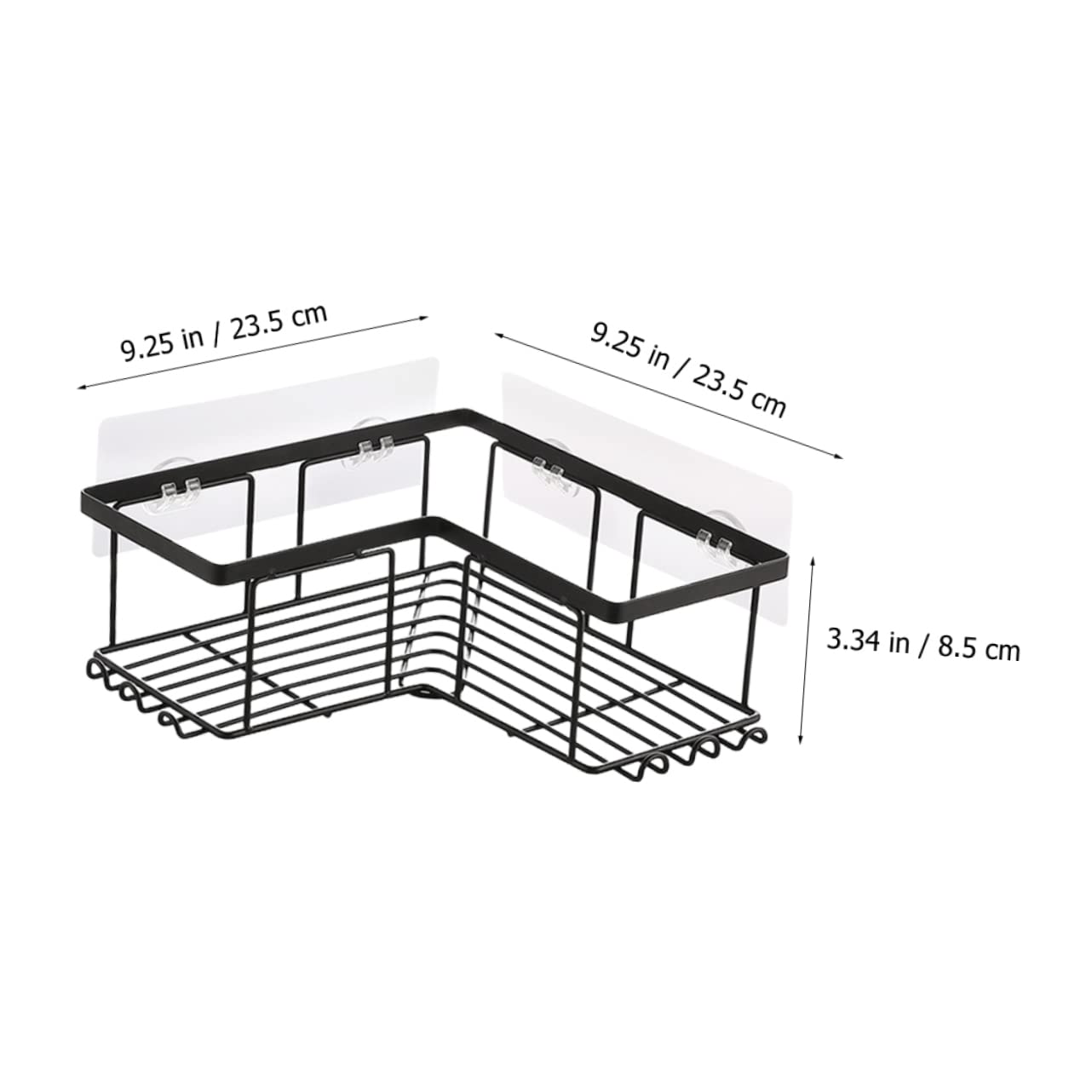 POPETPOP 2 pezzi Mensola Angolare Doccia Organizer per Foratura Acciaio Carbonio Design per Maggiore Capacità Facile Installazione Nero