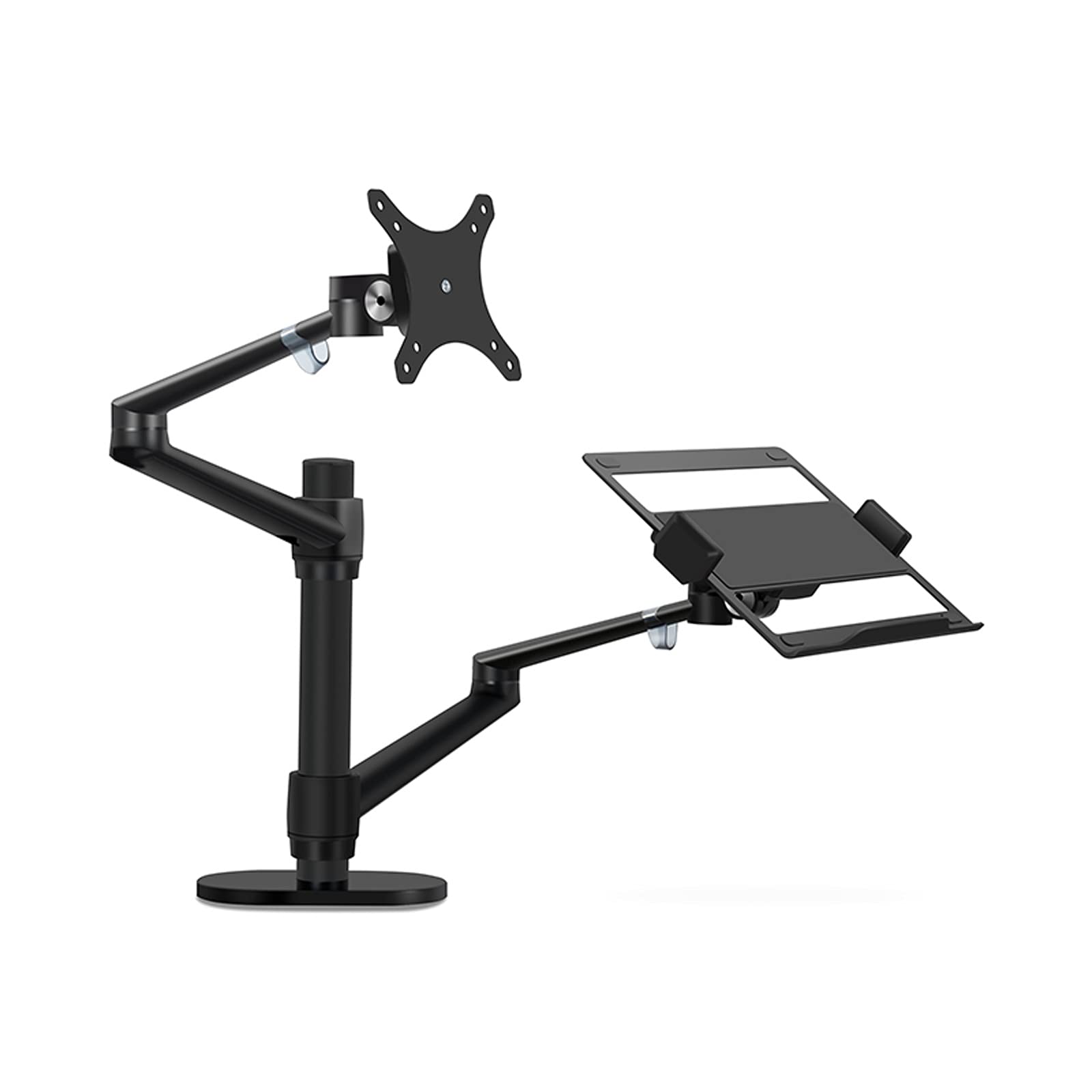 Brazo del soporte del monitor Montaje de escritorio de doble brazo ajustable Monitor LCD y soporte para el brazo de escritorio único para laptop para 17 "-32" Pantallas, bandeja adicional para computa