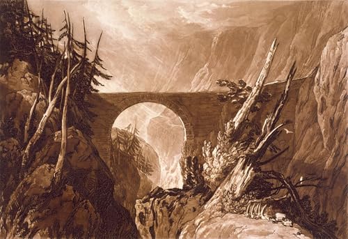 Tableau Wall Art Little Devil's Bridge par William Turner, impression de peinture à l'huile 60x90cm