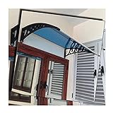 YJFENG Auvent De Porte Avec Support En Alliage D'aluminium Noir, Extérieur Zone Fumeur Abri De Pluie, Avant-toit De Fenêtre Housse De Protection Pour Porche Avant/arrière