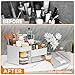 SuoXing White Make up Organizers for Vanity,Large Plastic Bathroom Counter Organizer With Drawers,Skincare Organizers and Cosmetic Storage for Dresser Top Skin Care,Beauty Products and Brush Holder