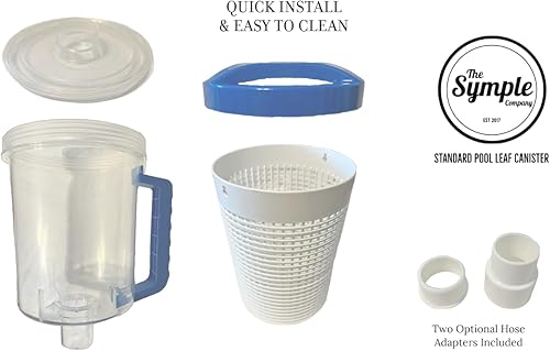 Miniatura 2 de The Symple Company El recipiente estándar para hojas de piscina incluye cesta de malla, succión de escombroshojas para limpiadores automáticos de