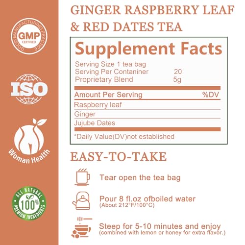 Organic Raspberry Leaf & Ginger Tea - image 2