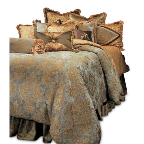 Michael Amini Elizabeth 12 Piece Comforter, Queen, Aqua