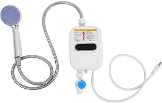 Portable Instantaneous Tankless Water Heater with Digital LCD Display Mini Electric Water Heating Machine for Home Camping RV Use North America Plug Quick Temperature Control