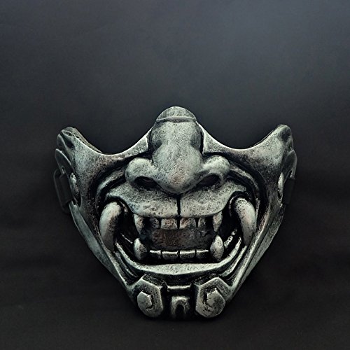 tripple_777 Custom Halloween Costume Cosplay BB Gun Kabuki Samurai Evil Demon Oni Airsoft Mask silver MA229