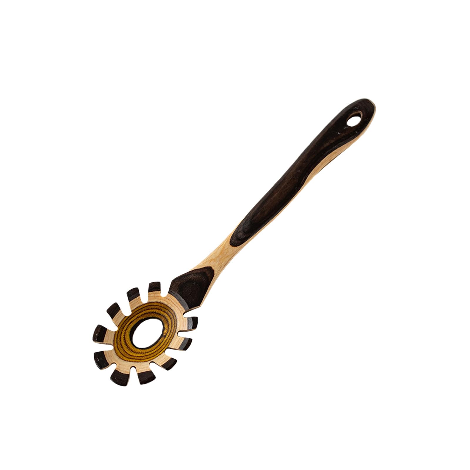 Tsophreniq Nonstick Safe Wooden Cookware with Gradients Color Design Long Handle Slotted Spoon Pastas Spatula Utensils Wood Kitchen Utensils