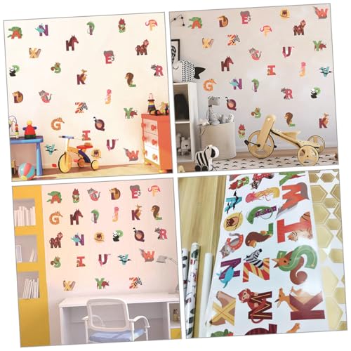 Vinilo decorativo alfabeto con diseño animal caricatura miniatura 5